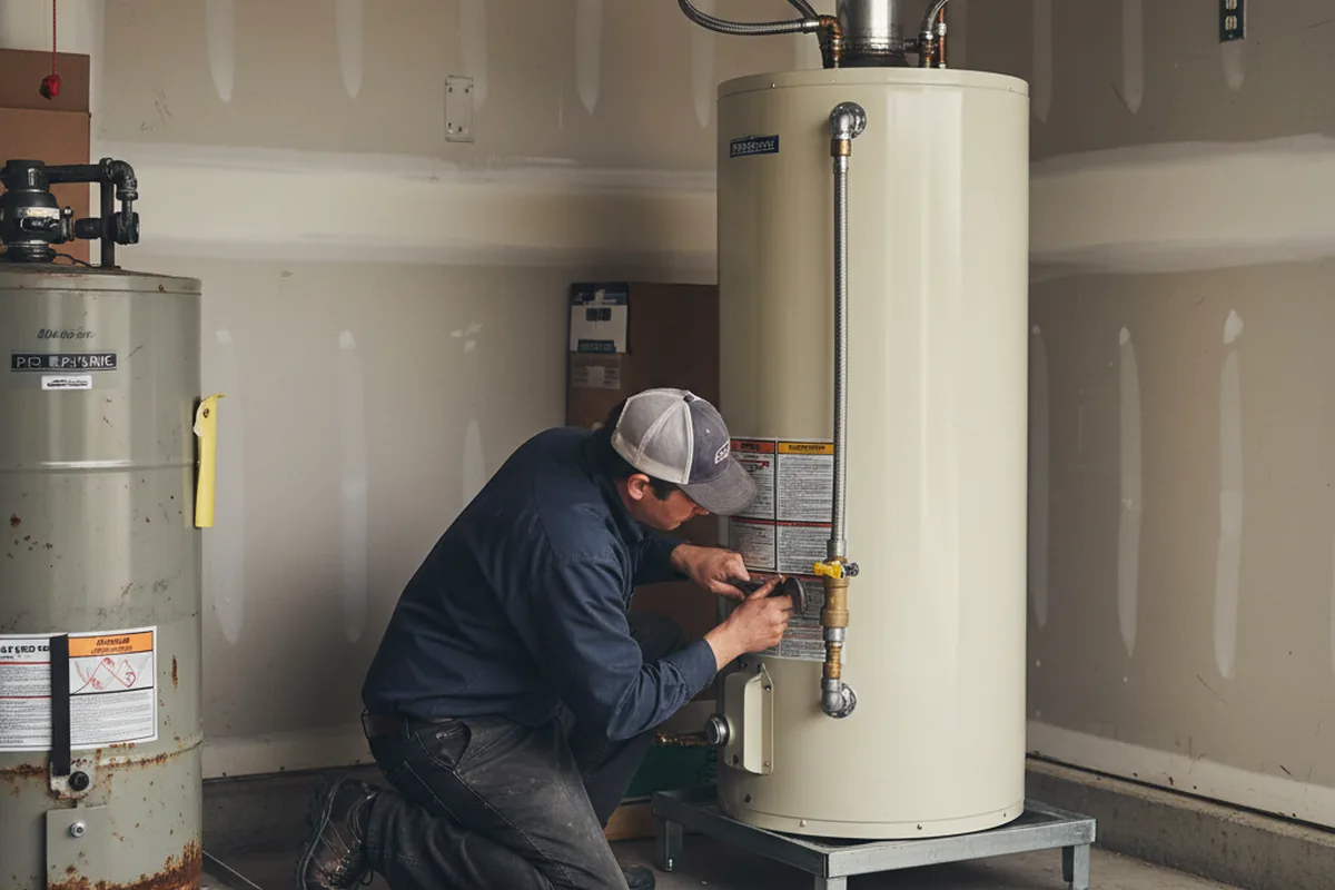 Water heater and shutoff valve replacement in Chino