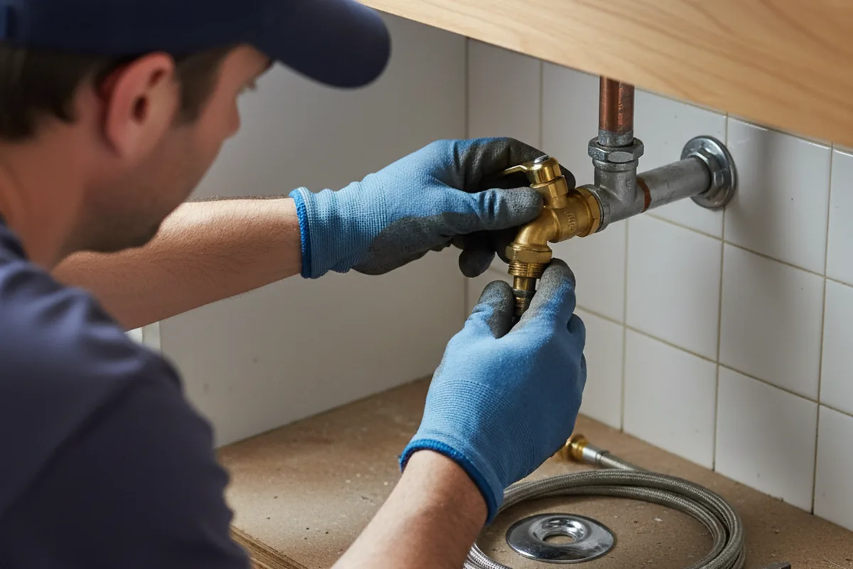 Shutoff valve and fitting work during Burst Pipe Repair in Chino